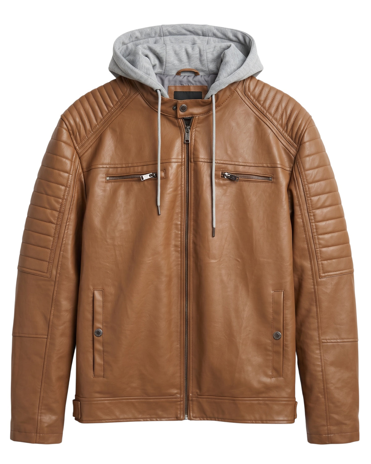 Casaca de Cuero con Capucha Guess